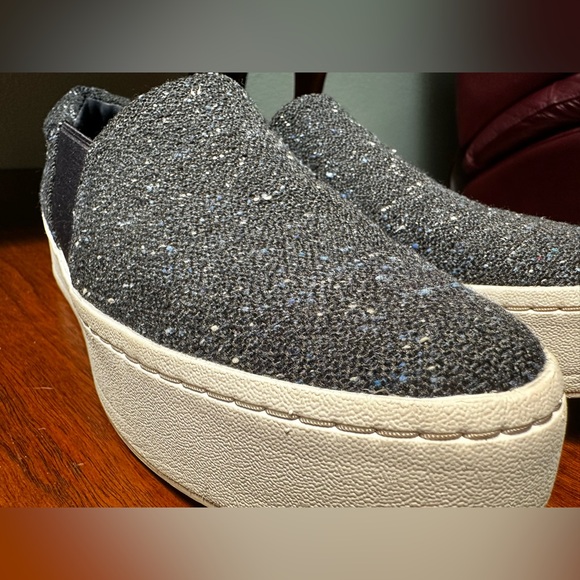 Vince The Warren Platform Sneaker Slip On Tweed Tennis Shoes Navy Blue Size 6.5 - Picture 12 of 12